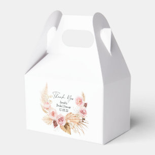 Watercolor Floral Boho Pampas grass Bridal Shower Favor Boxes