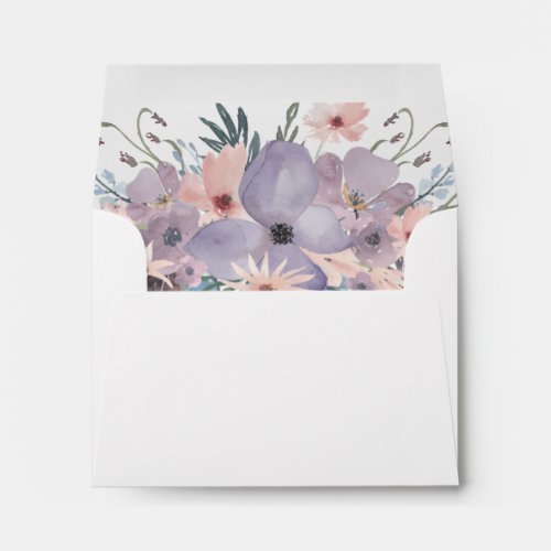 Watercolor Floral Boho Wildflower RSVP Envelope