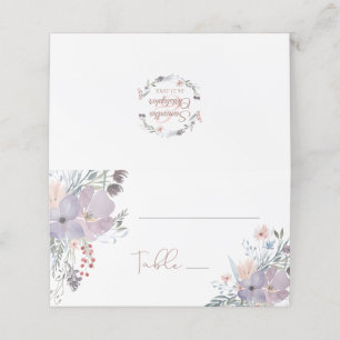 Watercolor Floral Boho Wildflowers Table Wedding Place Card