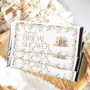 Watercolor Floral Book Lover Bridal Shower  Hershey Bar Favors
