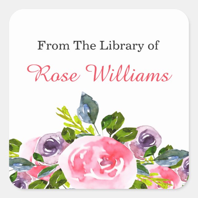 Watercolor Floral Bookplate (Front)