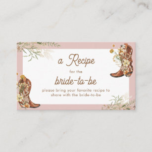 Watercolor Floral Boots & Brunch Bridal Shower Enclosure Card