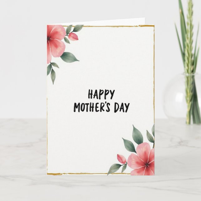 Watercolor Floral Border Card (Front)