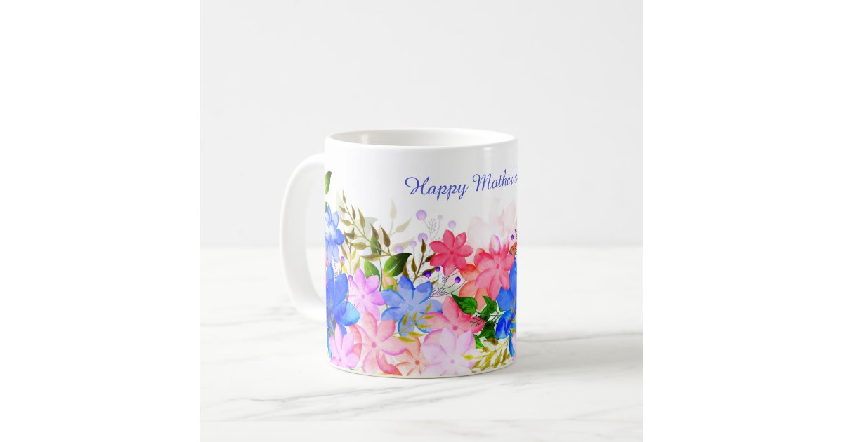 Elegant Floral Happy Mother's Day, Coffee Mug, Zazzle