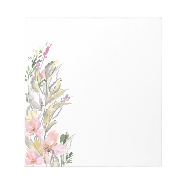 Watercolor Floral Border Notepad (Front)