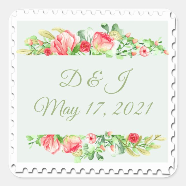 Watercolor Floral Border Sticker (Front)
