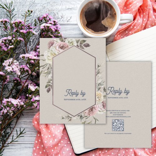 Watercolor Floral Botanical Arch Wedding Reply By RSVP Card