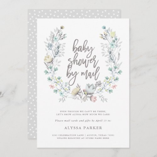 Watercolor Floral Botanical  Baby Shower by Mail Invitation