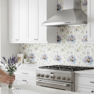 Watercolor Floral Botanical Decorative Cottagecore Ceramic Tile