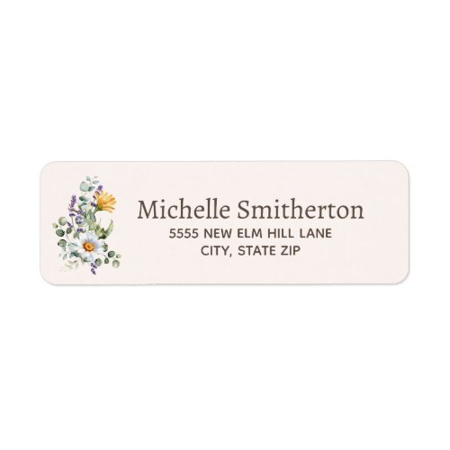 Watercolor Floral Botanical Elegant  Label