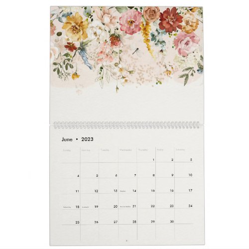 Watercolor Floral Botanical Garden 2023 Calendar