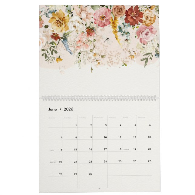 Watercolor Floral Botanical Garden 2023 Calendar (Jun 2026)