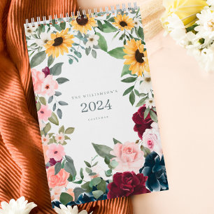 Watercolor Floral Botanical Garden Illustrations Calendar