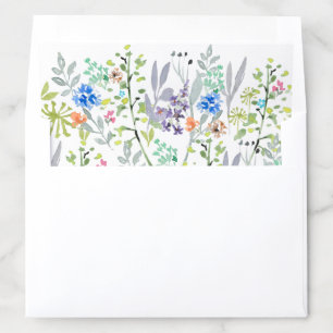 Watercolor floral botanical large wedding pattern envelope liner