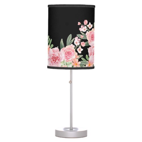 Watercolor Floral Botanical Leaves Duvet Cover Table Lamp