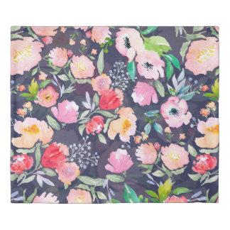 Watercolor floral botanical pattern and seamless b duvet cover