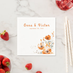 Watercolor Floral Botanical Romantic Napkins