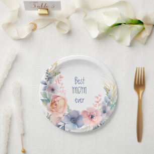 Watercolor Floral Botanical Romantic Paper Plates