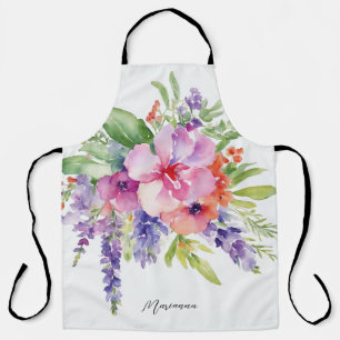 Watercolor Floral Bouquet Apron