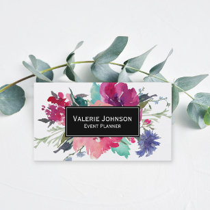 Watercolor Floral Bouquet Business Card