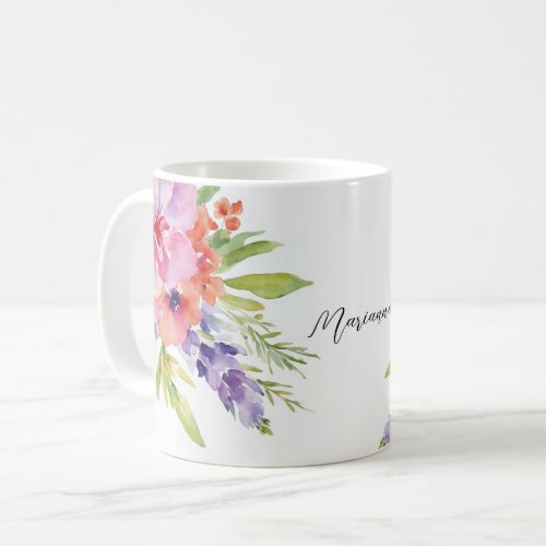 Watercolor Floral Bouquet Coffee Mug