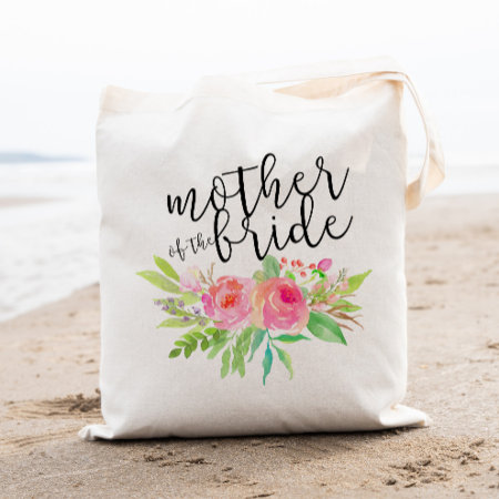 Watercolor Floral Bouquet Mother Of The Bride Tote Bag