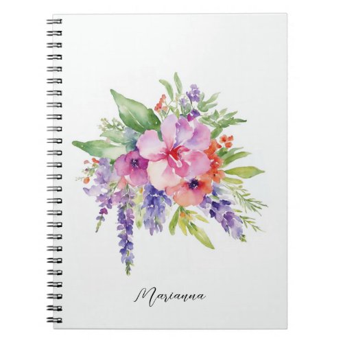 Watercolor Floral Bouquet Notebook