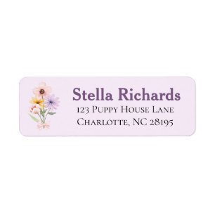 Watercolor floral bouquet wedding save the date label