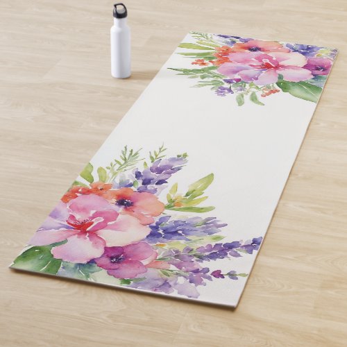 Watercolor Floral Bouquet Yoga Mat