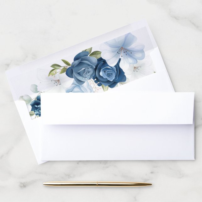 Watercolor Floral Bridal Shower and Wedding Envelope Liner (Desk)