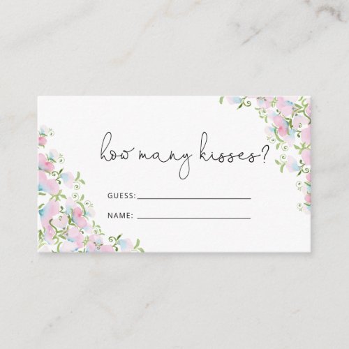 Watercolor Floral Bridal Shower Game  Enclosure Card