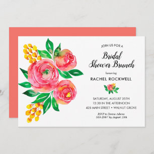 Watercolor Floral Bridal Shower Invitation
