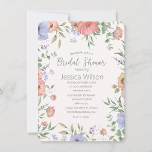 Watercolor Floral Bridal Shower Invitation