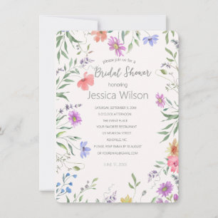 Watercolor Floral Bridal Shower Invitation