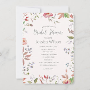 Watercolor Floral Bridal Shower Invitation