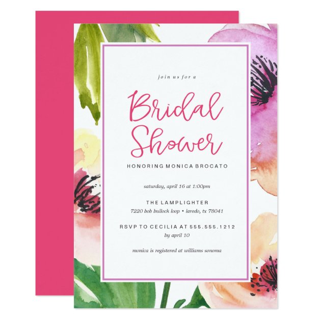 WATERCOLOR FLORAL Bridal Shower Invitation