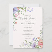 Watercolor Floral Bridal Shower Invitation