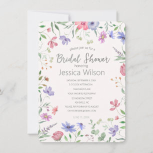 Watercolor Floral Bridal Shower Invitation