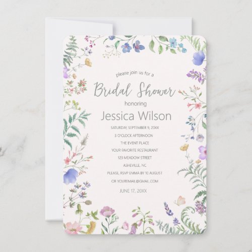 Watercolor Floral Bridal Shower Invitation