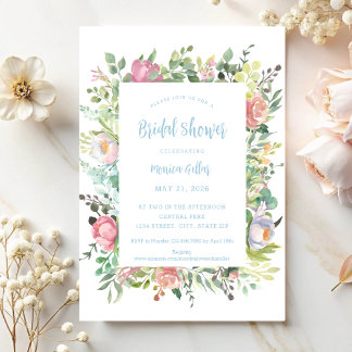 Watercolor Floral Bridal Shower Invitation