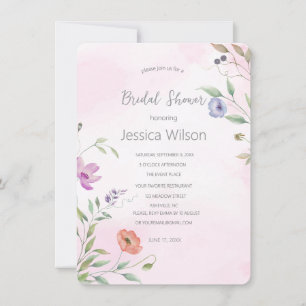 Watercolor Floral Bridal Shower Invitation