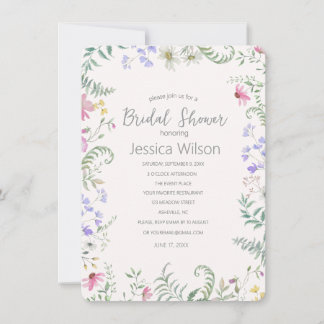 Watercolor Floral Bridal Shower Invitation