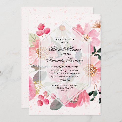 Watercolor Floral Bridal Shower Invitations