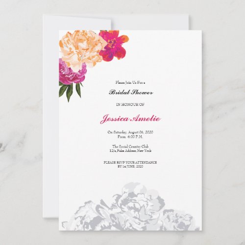 Watercolor Floral Bridal Shower Invitaton Card