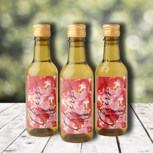 Watercolor Floral Bridal Shower Mini Wine Label