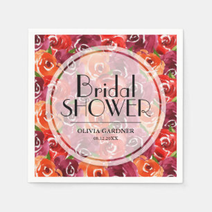 Watercolor Floral Bridal Shower Napkins