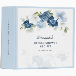 Watercolor Floral Bridal Shower Recipe 3 Ring Binder