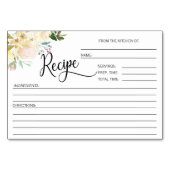 Watercolor Floral Bridal Shower Recipe Cards (Front)