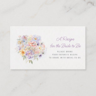 Watercolor Floral Bridal Shower Share a Recipe Enclosure Card