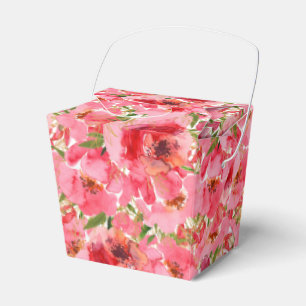 Watercolor Floral Bridal Shower Takeout Favor Boxes